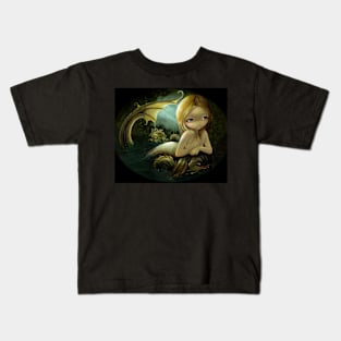 Sad Mermaid with Sea Monsters Kids T-Shirt